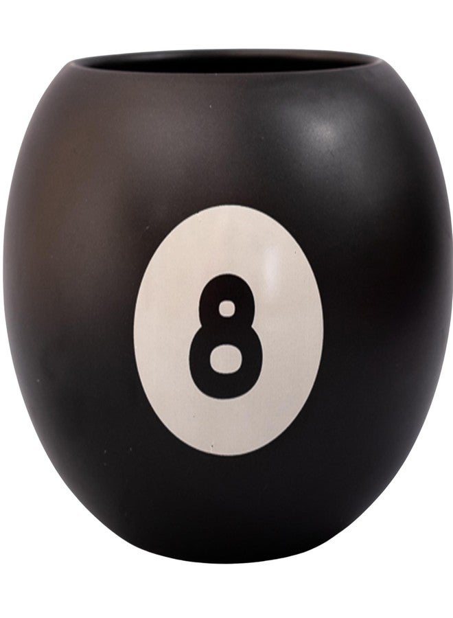 ban.do Novelty 8 Ball Flower Vase, Retro Ceramic Shelf Decor, Unique and Eclectic Vase, 8-Ball - Image 1