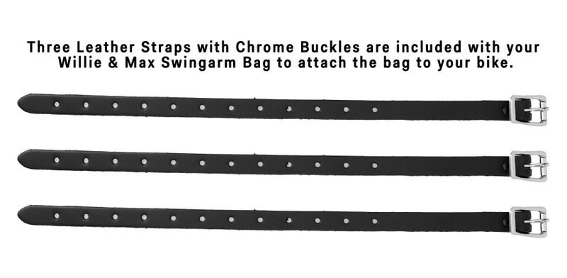Dowco حقيبة سوانغارم دراجة نارية جلدية سوداء من ويلي وماكس لطرازات سوفتيل/سوانغارم مثلثية - مشبك أسود غير لامع - مصنوعة في الولايات المتحدة الأمريكية [59893-00] - Image 3