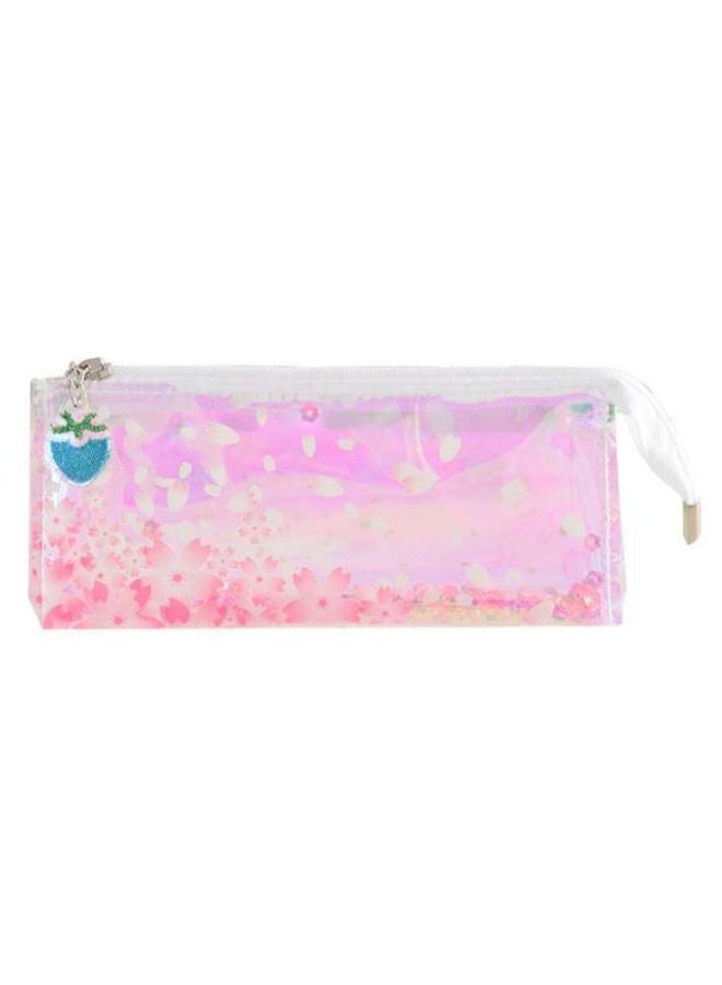 NIBEMINENT Cherry Blossom Printed Pencil Case clear/Pink - Image 1
