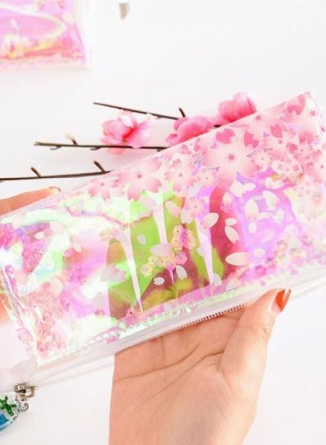 NIBEMINENT Cherry Blossom Printed Pencil Case clear/Pink - Image 3