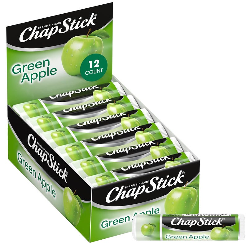 chapstick ChapStick Lip Moisturizer Green Apple 12Pack  Bulk Lip Balm Sweet  Tangy 015 Oz Ea