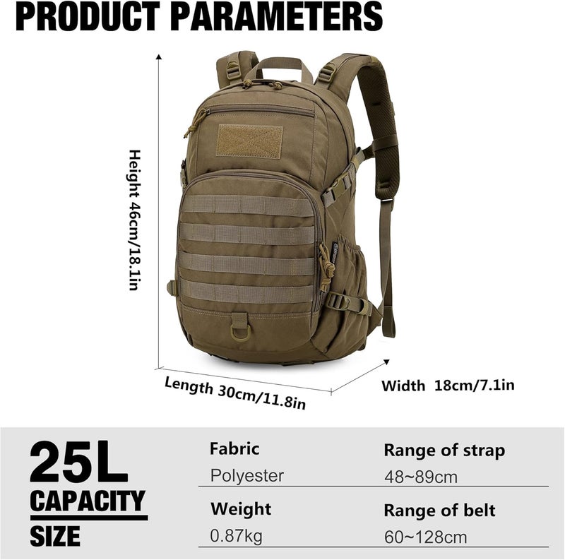 Mardingtop Small Tactical Backpack,Molle Hiking Backpack for Backpacking,Cycling and Biking,15L/25L Backpack - Image 3