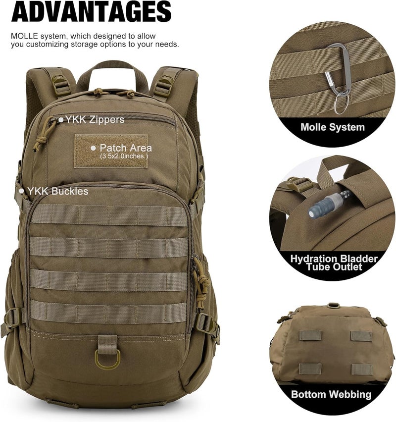 Mardingtop Small Tactical Backpack,Molle Hiking Backpack for Backpacking,Cycling and Biking,15L/25L Backpack - Image 4
