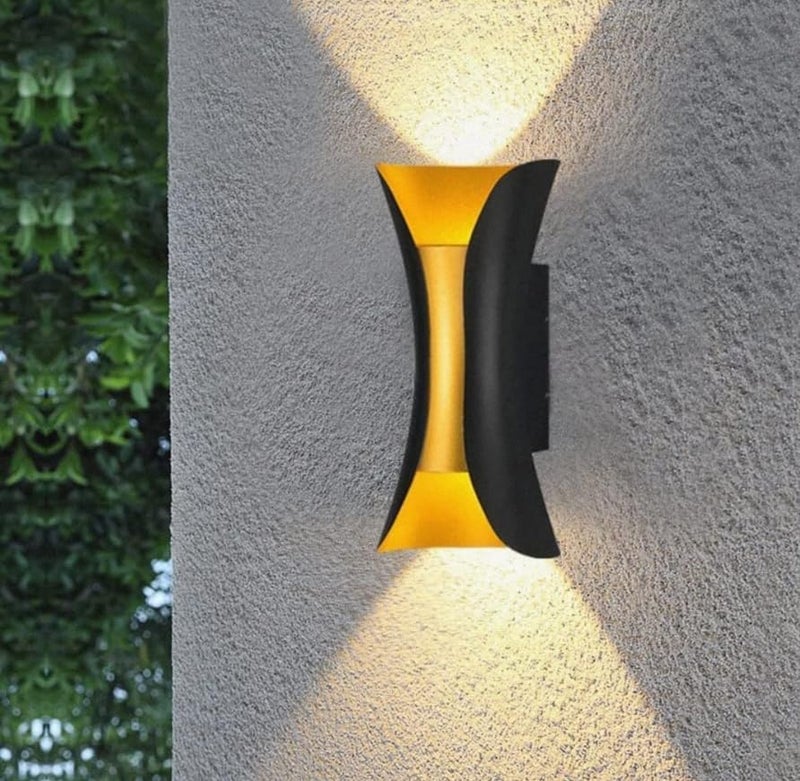 LIODOR 18W Outdoor Wall Light for Home Exterior | Modern Wallchiere Aluminum Up & Down Wall Lamp | Waterproof Wall Mount Light for Garden, Balcony, Entrance | Warm White (1 Unit) - Image 1