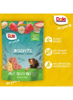 Dole Dole for Pets - Freshly Fetched Banana & Strawberry Dog Biscuits | Real Fruit Flavor | Vegan Crunchy Snacks | No Wheat, Corn, Soy or Artificial Additives, 7oz Pack  - Image 4