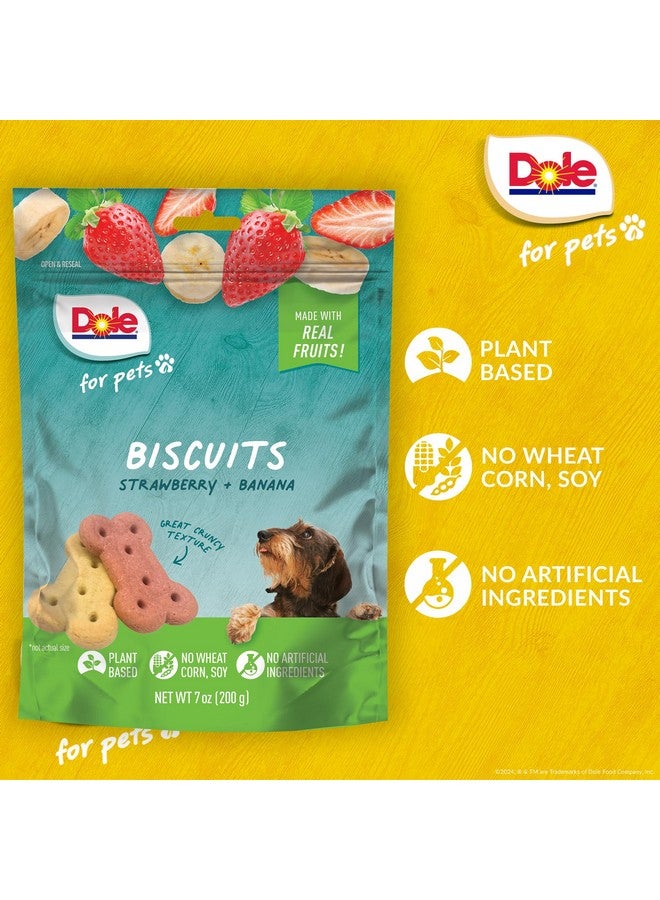 Dole for Pets - Freshly Fetched Banana & Strawberry Dog Biscuits | Real Fruit Flavor | Vegan Crunchy Snacks | No Wheat, Corn, Soy or Artificial Additives, 7oz Pack - Image 4