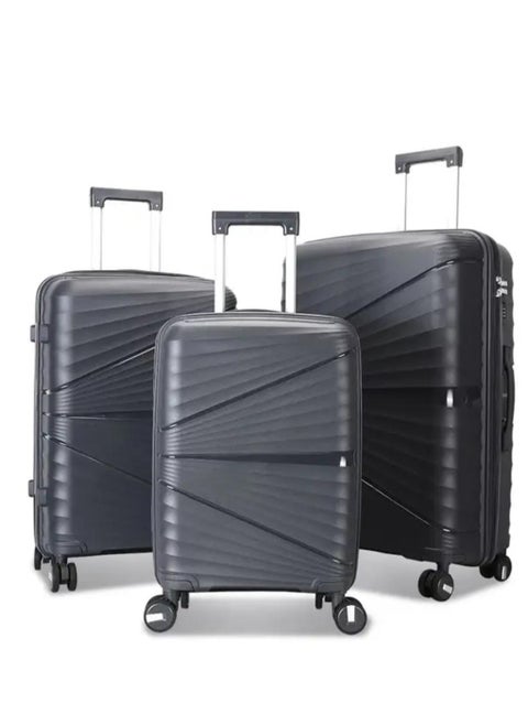Unbreakable Trolley Luggage with TSA Lock, 4 Silent Spinning Wheels, Expandable Double Zipper -, Acrylonitrile Butadiene Styrene (ABS)