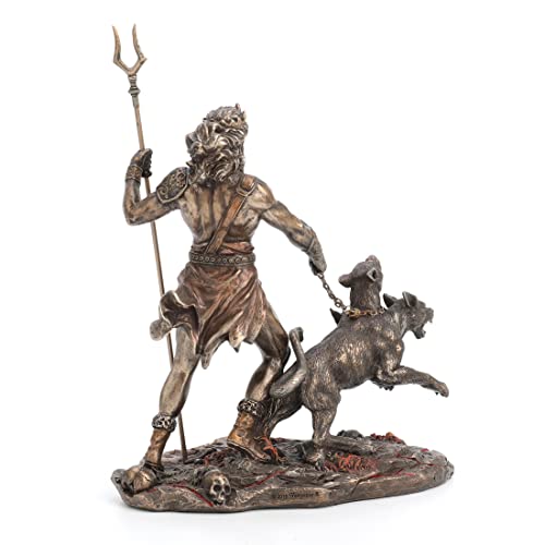 Veronese Design 9" Tall Hades Greek God of The Underworld with Cerberus Resin Statue Bronze Finish - Image 4