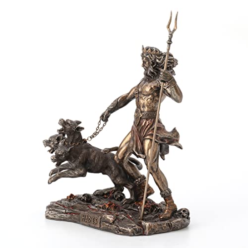 Veronese Design 9" Tall Hades Greek God of The Underworld with Cerberus Resin Statue Bronze Finish - Image 2