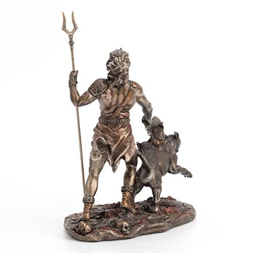 Veronese Design 9" Tall Hades Greek God of The Underworld with Cerberus Resin Statue Bronze Finish - Image 5