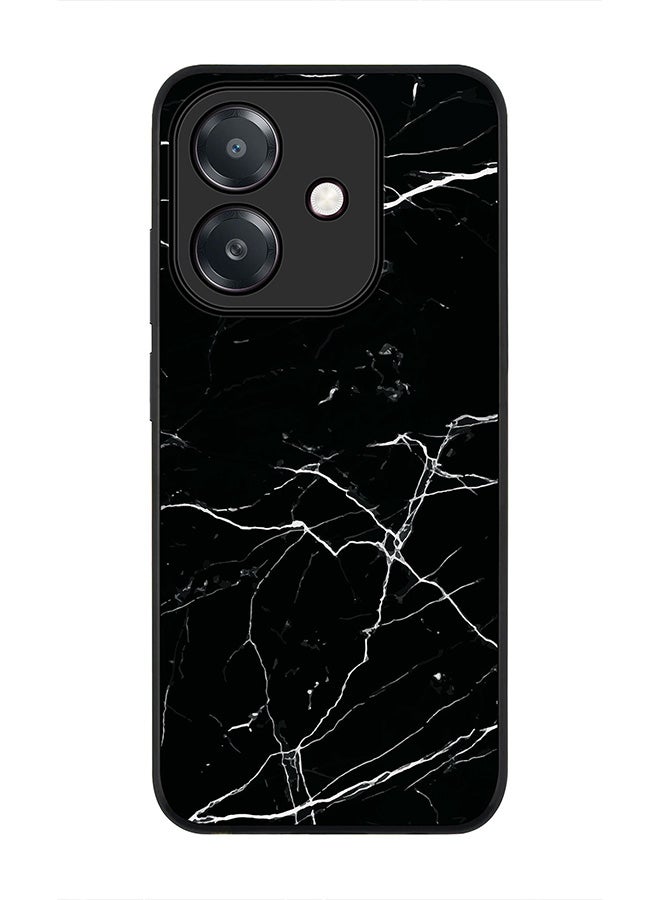 Stylizedd For Oppo A60 5G / A3 5G / A3x 5G Case,Slim fit Camera Protection, Shockproof Thin Phone cover - Marble Print Black - Image 1