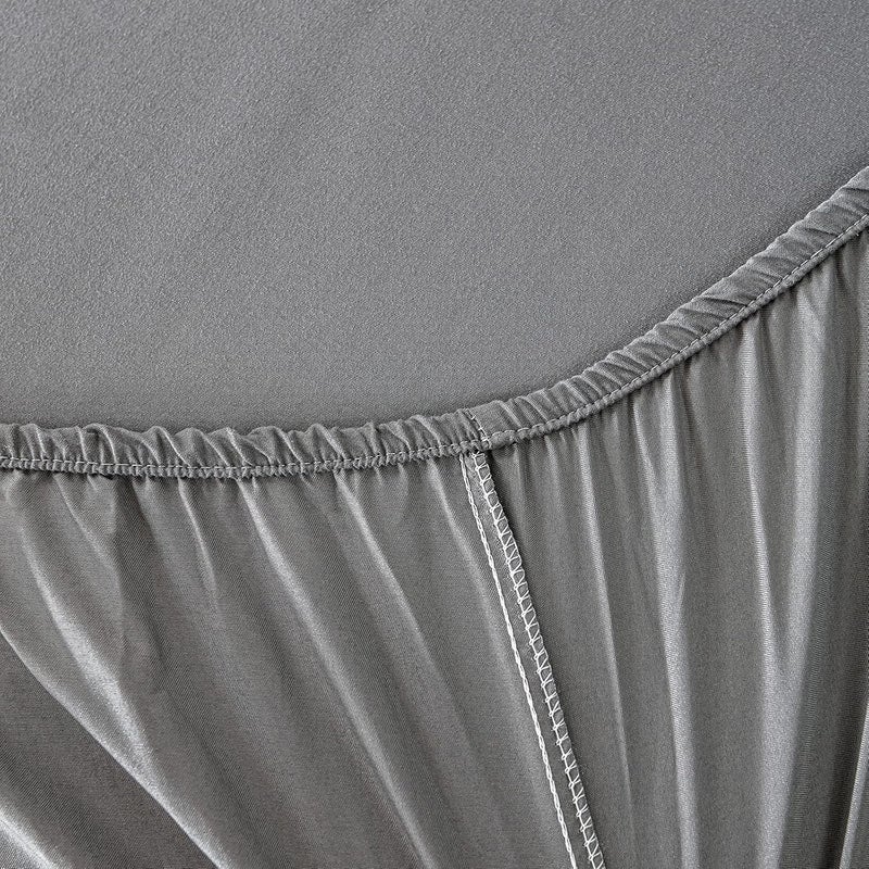 Good Nite Fitted Sheet 160 x 200 cm Grey Polyester Bed Sheet 30 cm Extra Deep Pocket Sheet Fitted Sheet Soft and Breathable Machine Washable - Image 5