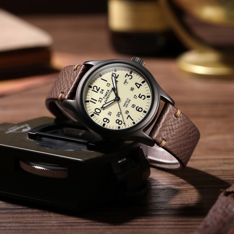 Getalia Italian Leather Watch Band | Tuscany Vegetable-Tanned Full Grain Calfskin Palm Grain Strap for Men & Women | Quick Release | Folding Clasp | 18 19 20mm 21 22 (Coffee Brown: Width-20mm) - Image 3