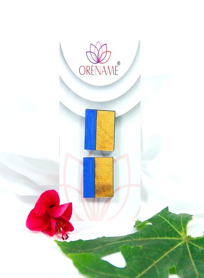 ORENAME Wooden Earrings for Girls and Women 3 Pairs Set Handmade Wooden Earrings with Ear Backs for Women and Girls Different Shapes and Colors (Pack of 3 -Style-4,5,6) - Image 4