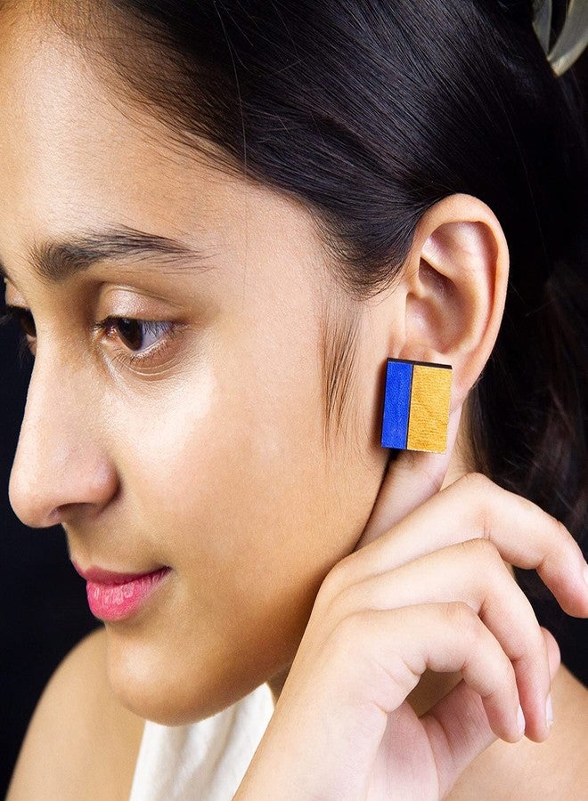 ORENAME Wooden Earrings for Girls and Women 3 Pairs Set Handmade Wooden Earrings with Ear Backs for Women and Girls Different Shapes and Colors (Pack of 3 -Style-4,5,6) - Image 3
