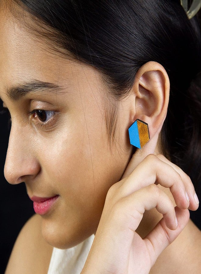 ORENAME Wooden Earrings for Girls and Women 3 Pairs Set Handmade Wooden Earrings with Ear Backs for Women and Girls Different Shapes and Colors (Pack of 3 -Style-4,5,6) - Image 5
