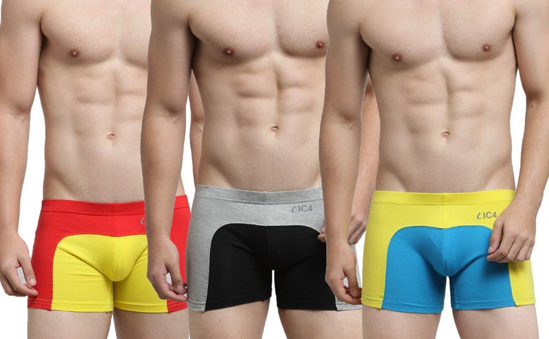 IC4 Store Men's Modern Trunk Combo Pack - Red, Yellow, Grey, Black, Blue - Image 1