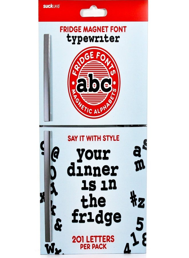 صك UK حروف مغناطيسية من Suck UK - حروف مغناطيسية للثلاجة - أرقام مغناطيسية - حروف أبجدية مغناطيسية - حروف وأرقام مغناطيسية - مغناطيس للمطبخ - خطوط آلة كاتبة - حروف لوحة الرسائل - ديكور للثلاجة - أسود - Image 1