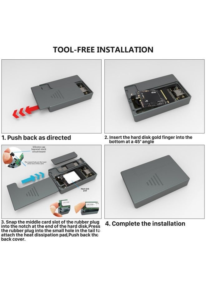 M2 Solid-state Hard Disk Box Reads 10G Compact 2230 Portable NVME Single Protocol Aluminum Alloy With Magnetic Storage-Color:236b Double Connector  - Image 5
