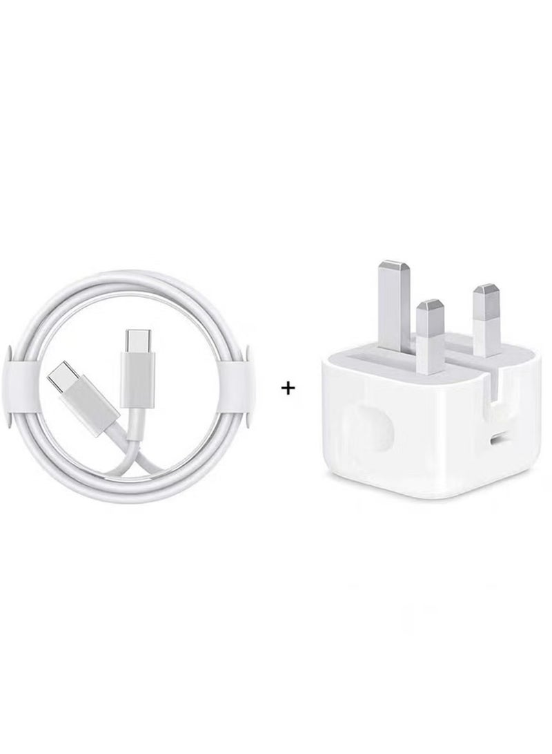 رياكلاود محول شحن سريع USB C 35 وات لهاتف iPhone، شاحن حائط Power Block من النوع C، محول قابس، مع كابل شحن سريع 35 وات بطول 1 متر، متوافق مع iPhone 16 Pro Max وiPhone 16 Pro وiPhone 16 Plus وiPhone 16 وiPhone 15 Pro Max وiPhone 15 Pro وiPhone 15 Plus وiPhone 15، أبيض - Image 3