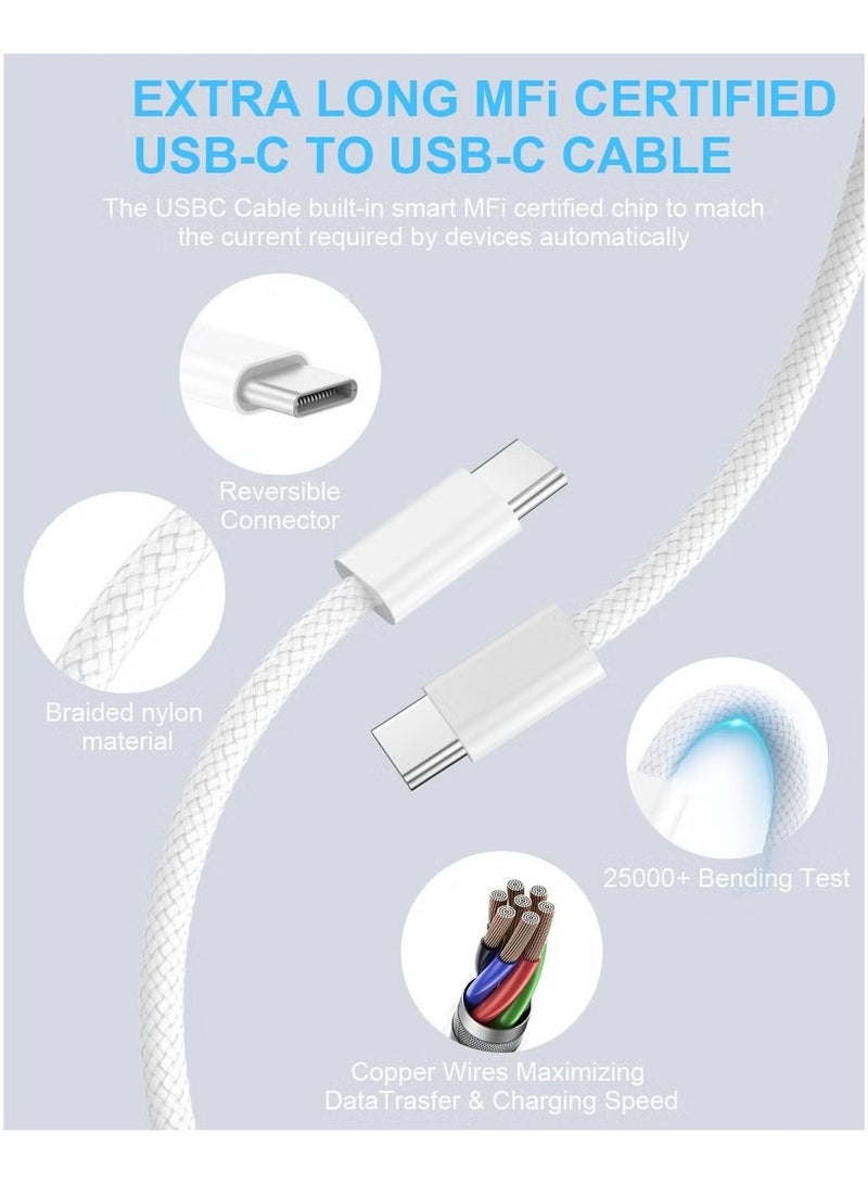 رياكلاود محول شحن سريع USB C 35 وات لهاتف iPhone، شاحن حائط Power Block من النوع C، محول قابس، مع كابل شحن سريع 35 وات بطول 1 متر، متوافق مع iPhone 16 Pro Max وiPhone 16 Pro وiPhone 16 Plus وiPhone 16 وiPhone 15 Pro Max وiPhone 15 Pro وiPhone 15 Plus وiPhone 15، أبيض - Image 2