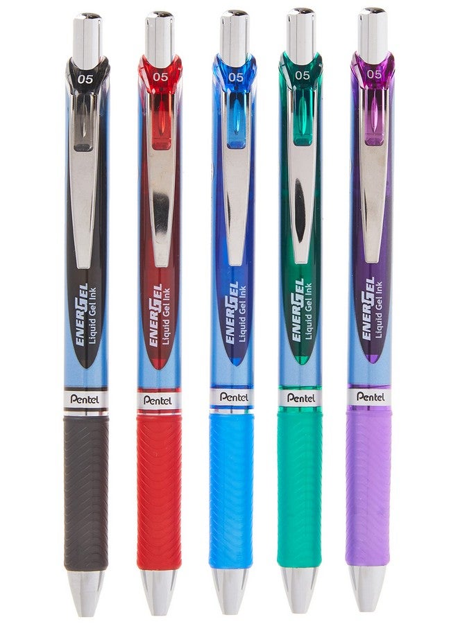 بنتل قلم جل سائل قابل للسحب من Energel Rtx، (0.5 مم)، خط رفيع، طرف معدني، ألوان حبر متنوعة، عبوة من 5 قطع (Bln75Bp5M) - Image 1