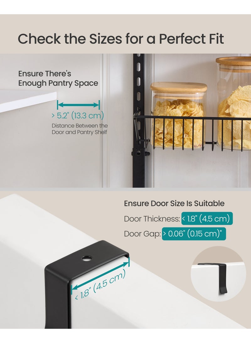 SONGMICS Over-the-Door Pantry Organizer, 6-Tier Pantry Organizers and Storage, Spice Rack, 6 Adjustable Baskets, Fits Door Height 77.3-83.4 Inches, Holds 88 lb, Wall Mounted, Ink Black UKCS047B01 - Image 5