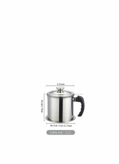 KASTWAVE All 304 Stainless Steel Grease Strainer and Container - 1.2 L/1.3 Quart Oil Storage Pot Grease Keeper - with Dust-Proof Lid & Easy Grip Handle - for Bacon Fat, Kitchen Cooking or Frying Oil  - Image 4