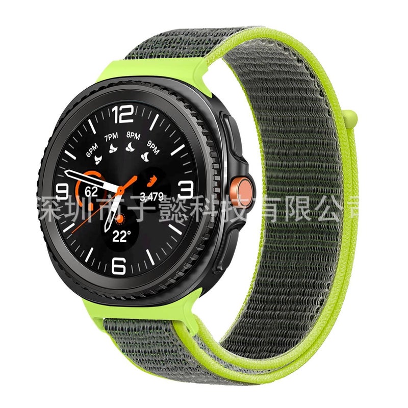 سوار ساعة ذكية باللون أسود قابل للتعديل سوار نايلون حلقي متوافق مع Samsung Galaxy Watch 8 Classic بملاءمة قابلة للتعديل وحزام بديل - Image 5