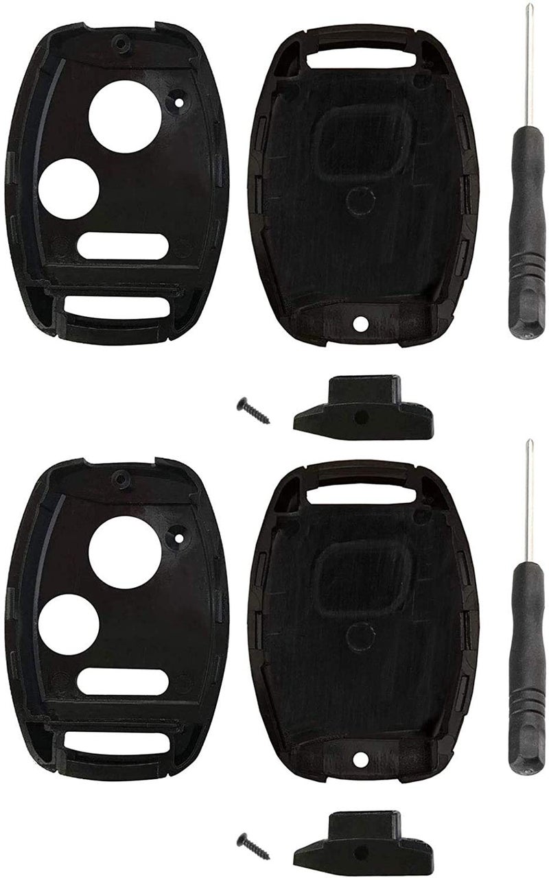 KeylessOption NO Cut Key Fob Case Shell for Honda Accord Civic CR-V CR-Z Fit Insight Odyssey Pilot Ridgeline (Pack of 2) - Image 1