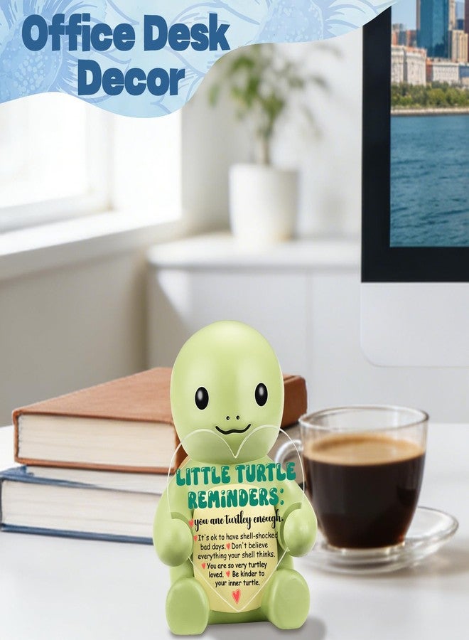 FOUGSTA Cute Turtle Resin Statue, Inspirational Office Desk Decor, Mental Health Encouragement Gift for Coworker, Friend, Motivational Gift for Women, Men, Teen, XXS43 - Image 4