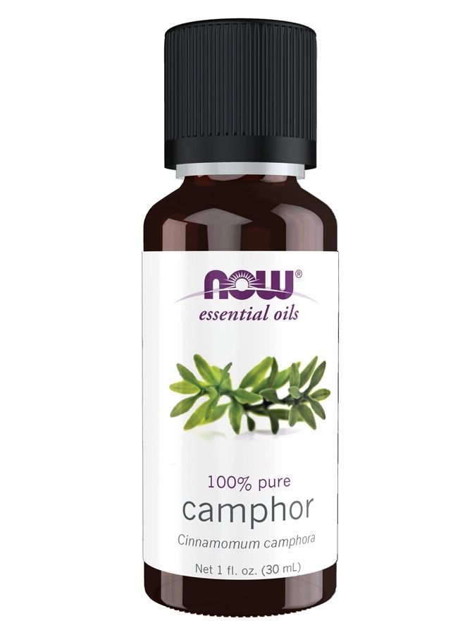now Essential Oils, Camphor Oil, Camphorous Aromatherapy Scent, 100% Pure and Purity Tested, Vegan, Child Resistant Cap, 1-Ounce - Image 1