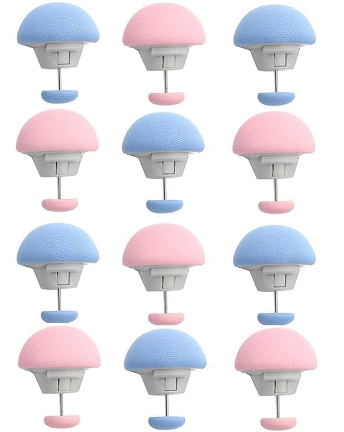 VIPREKHO VIPREKHO Quilt Fixing Clips Duvet Cover ClipsMushroom Round Fixing Clips with OneKey Unlock for Blanket Bed Sheet Curtain Socks Mattress Covers Pack of 12 Multicolor  - Image 1
