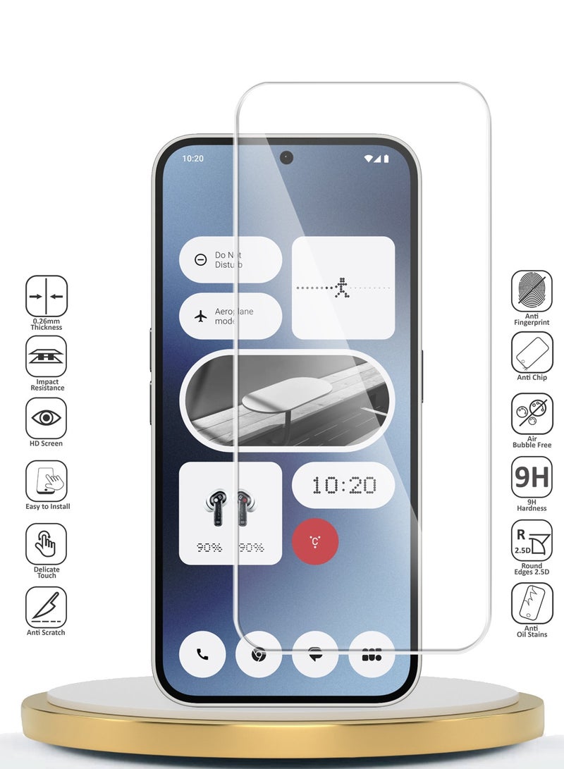 Wtech Nothing Phone 2a 5G 2024 / Nothing Phone (2a) Plus 5G 2024 Premium Series Curved Edges 9H 2.5D Tempered Glass Screen Protector - Clear - Image 2