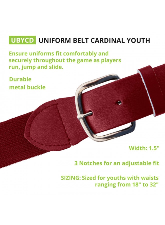 Champion Sports Champion Sports Baseball/Softball Uniform Belt - Comfort Stretch Fit Uniform Belt - Durable Syntex Tab - Adult: 22"-46" - Cardinal - Image 2