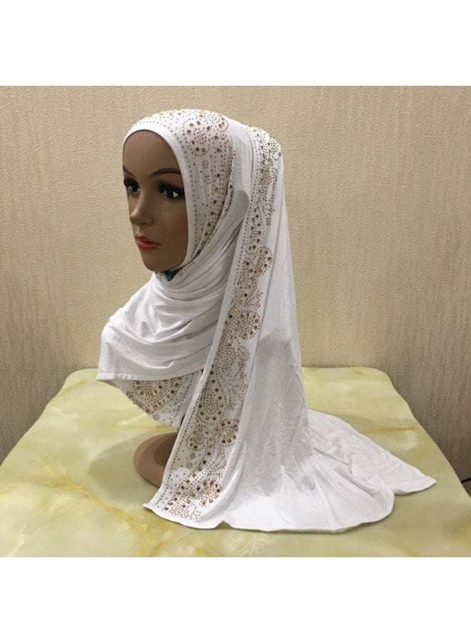 KUYING Mercerized Cinlaid Diamond Gauze Scarf 