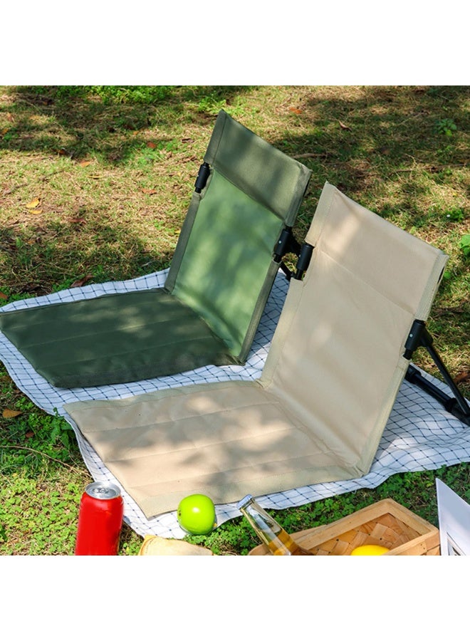 Lightweight Compact Adjustable Beach Floor Chair, Portable Foldable Breathable Camping Chair with Back Support, Outdoor Fishing Chair (Khaki) - Image 5