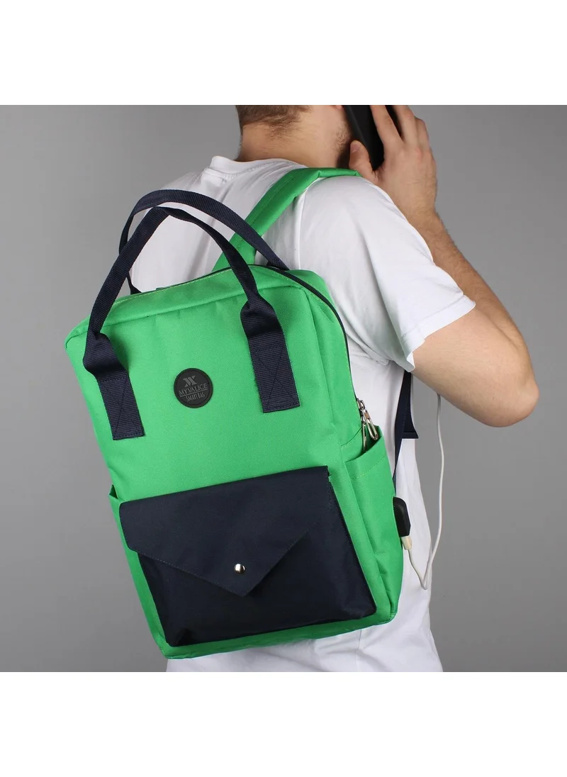 My Valice Smart Bag Post Notebook Backpack with USB Charging Port and Laptop Compartment Benetton Green