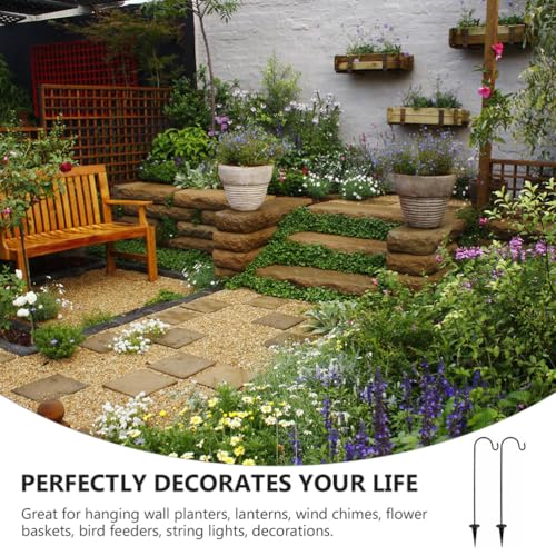 BESPORTBLE 24Inch Shepherd Hooks 3 Pack Garden Stakes Shepherds Hook for Garden Decor Plant Hanger Lantern Hook Solar Light Hanging - Image 3
