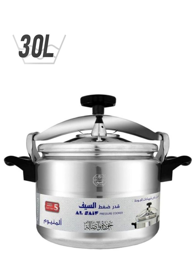 Alsaif Al Saif Aluminium Pressure Cooker Silver 30Liters - Image 1