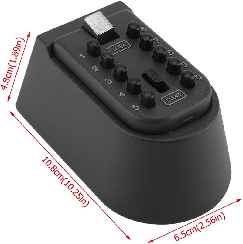 Aluminum Alloy Outdoor Security Lock Box Key Holder Door Hanging Storage Black - Image 5