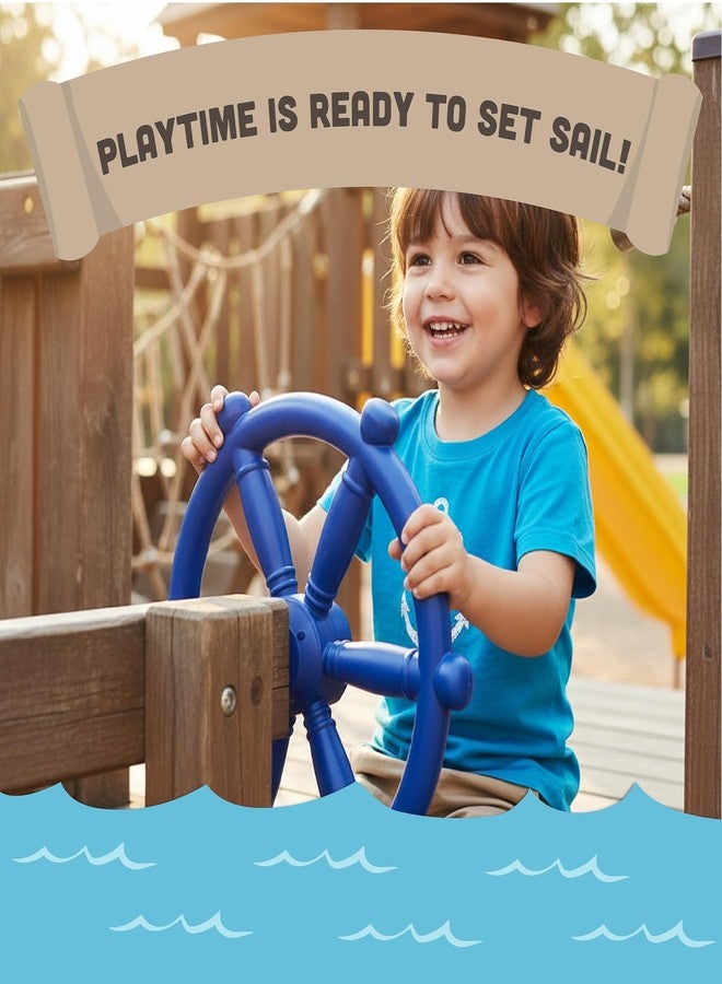 Squirrel Products Pirate Wheel 12" with Mounting Hardware, Made of Durable Weather-Resistant Plastic, for Kids Playgrounds - Blue - Image 2