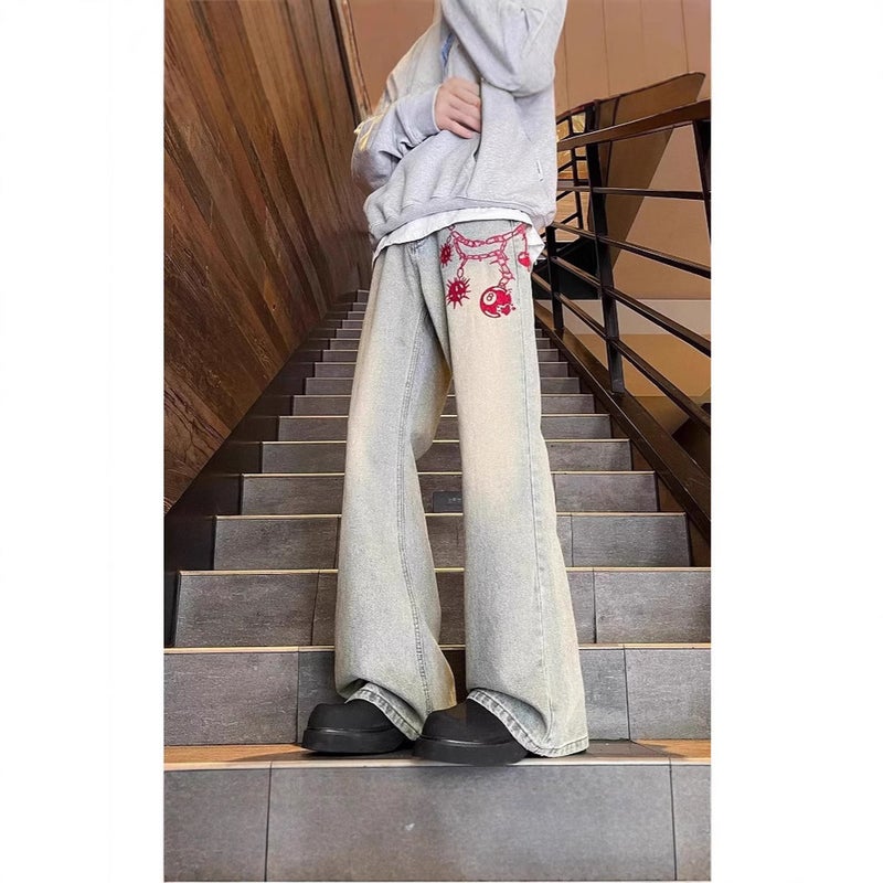 Unisex Classic Denim Jeans Loose Fit Daily Outdoor Wear - Image 3