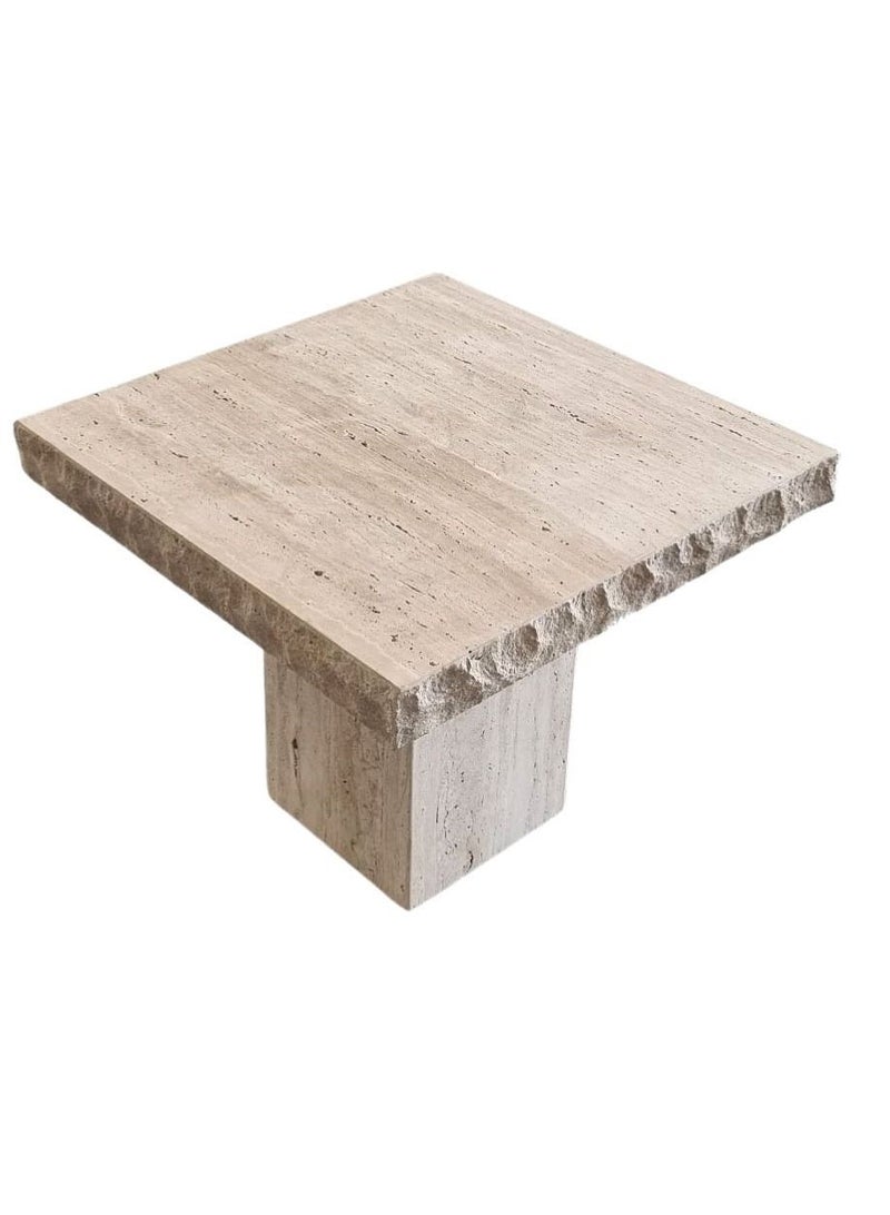 Generic Vintage Italian beige Travertine 60x60x6cm 50 cm height  - Image 1