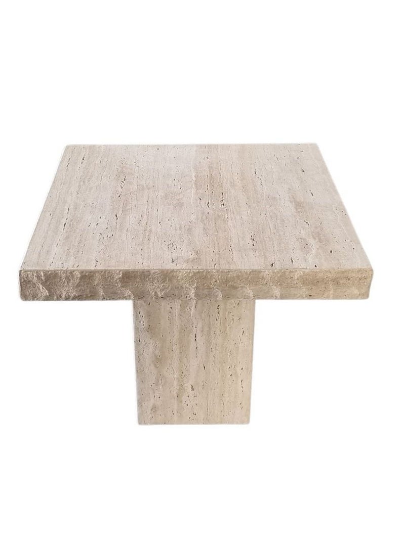 Generic Vintage Italian beige Travertine 60x60x6cm 50 cm height  - Image 2