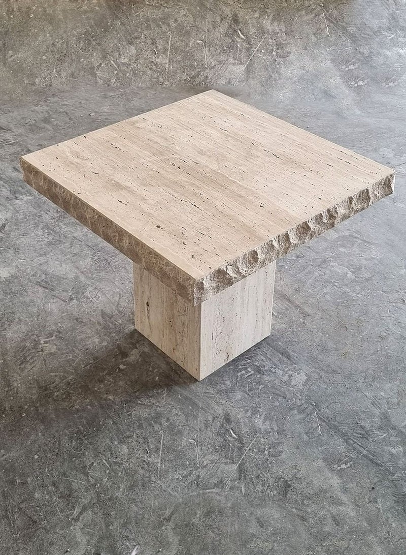 Generic Vintage Italian beige Travertine 60x60x6cm 50 cm height  - Image 3