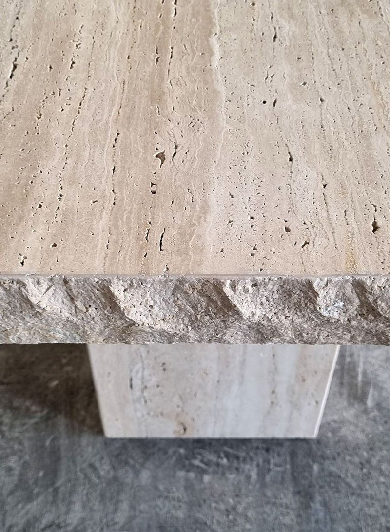 Generic Vintage Italian beige Travertine 60x60x6cm 50 cm height  - Image 4