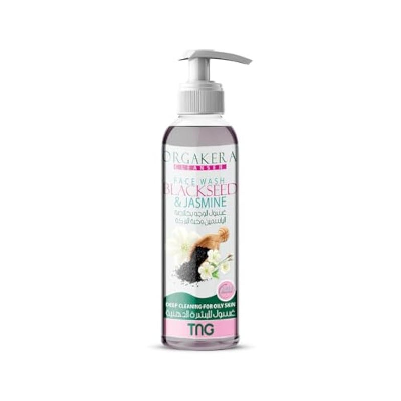 Orgakera cleanser face wash black seed&jasmine deep cleaning for oily skin-24h moistrise-250ml - Image 1