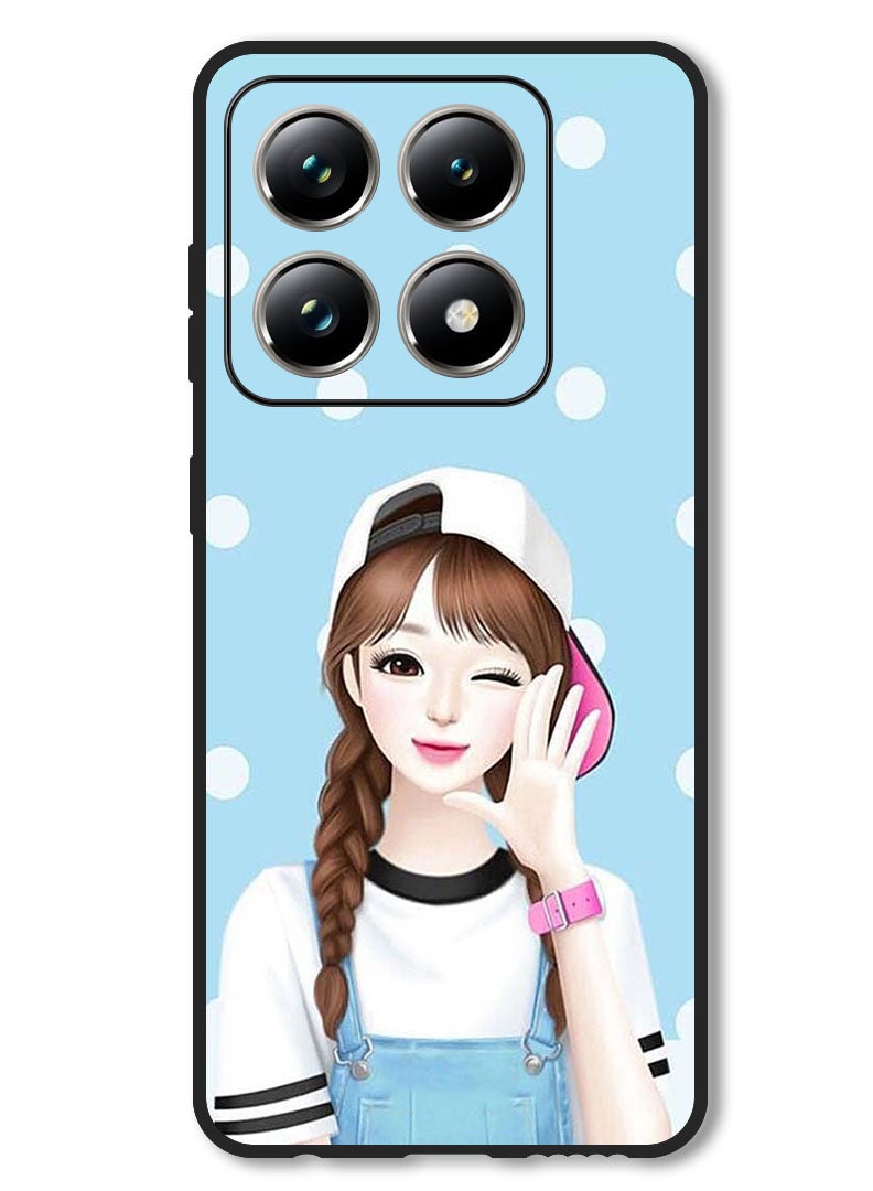Theodor Case Compatible with Xiaomi 14T Pro Protection Shockproof Bumper Cover Girl Wear Cap - Image 1