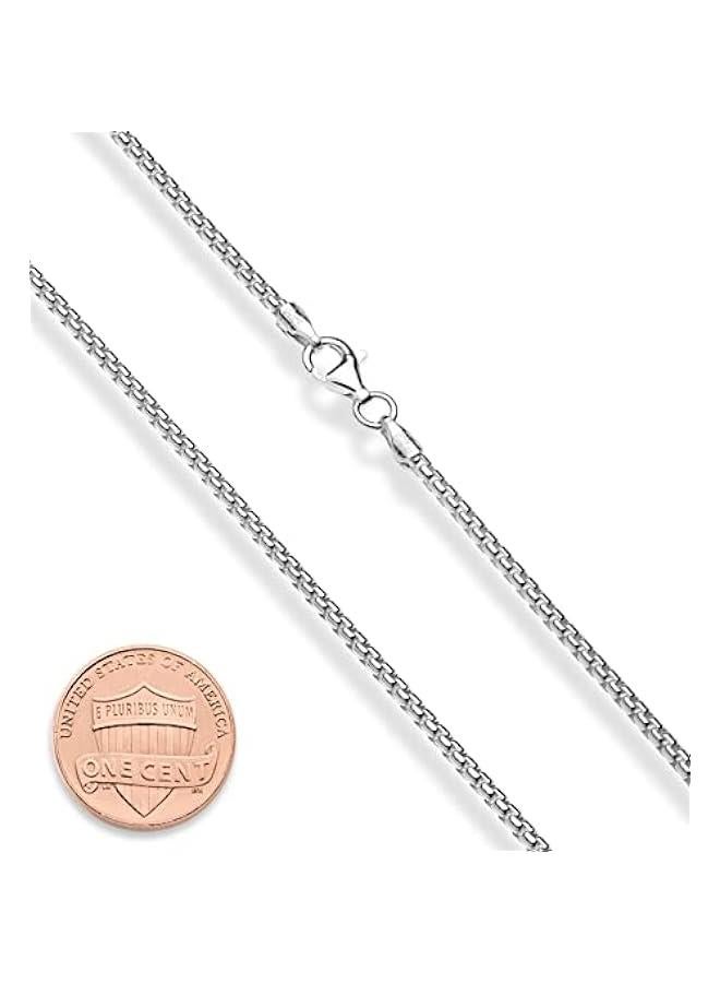 Arabest Italian 925 Sterling Silver Solid 2mm Round Box Chain Necklace for Women Men, Made in Italy - Image 2